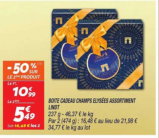 BOITE CADEAU CHAMPS ELYSÉES ASSORTIMENT LINDT