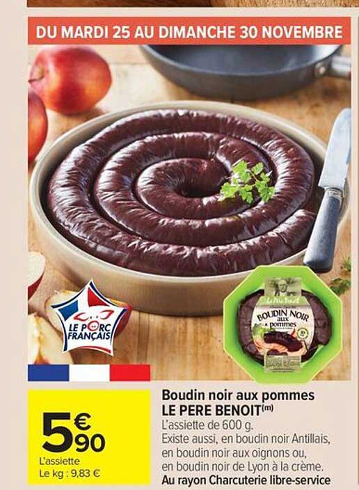 Boudin noir aux pommes LE PERE BENOIT(m)