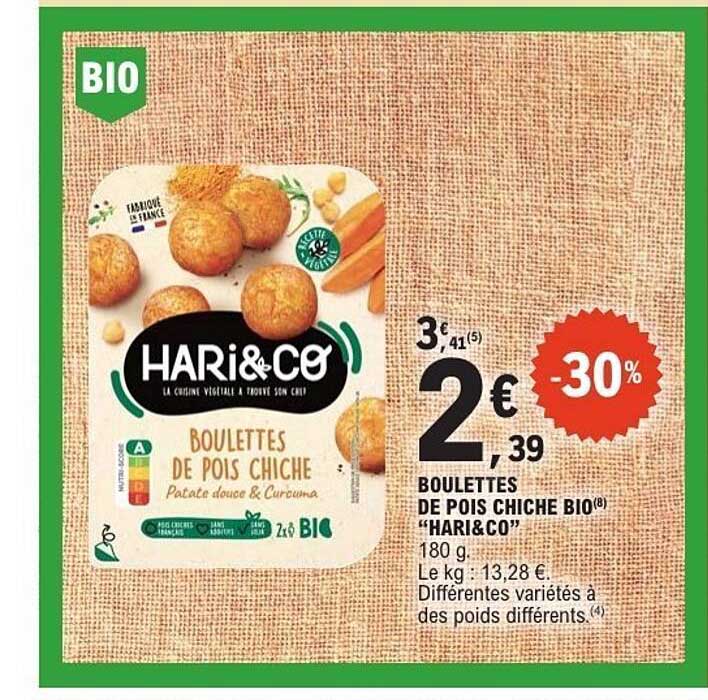 BOULETTES DE POIS CHICHE BIO"HARI&CO"