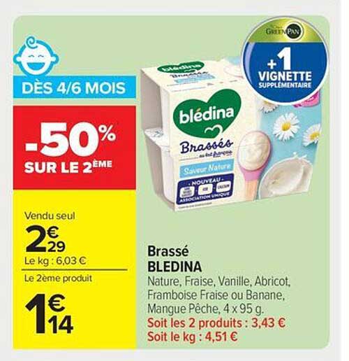 Brassé BLEDINA -50% SUR LE 2ÈME