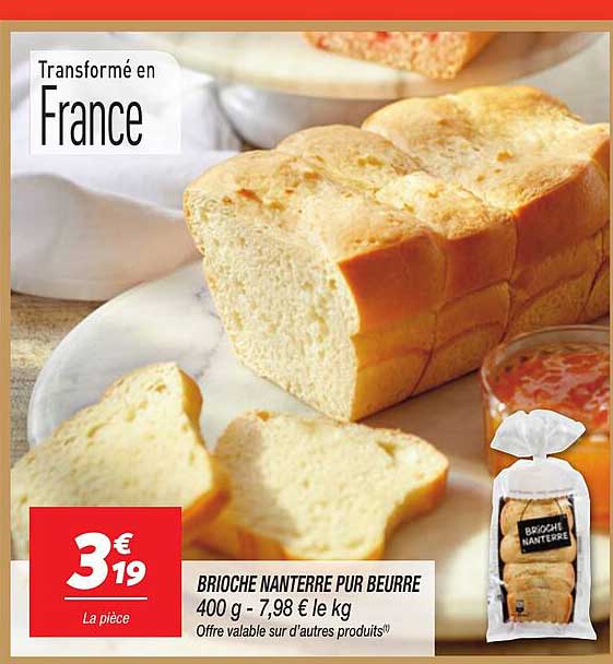 BRIOCHE NANTERRE PUR BEURRE