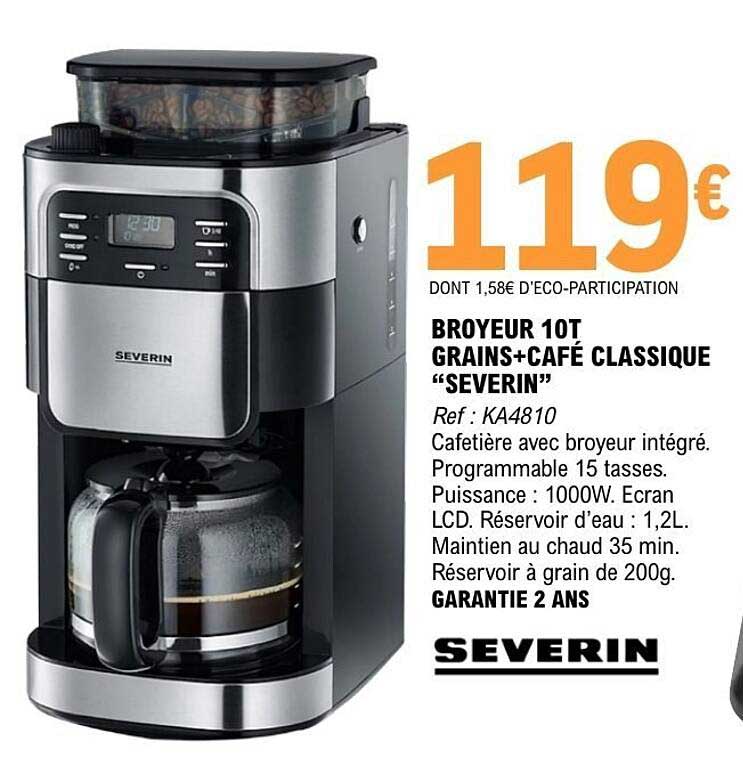 BROYEUR 10T GRAINS+CAFÉ CLASSIQUE "SEVERIN"