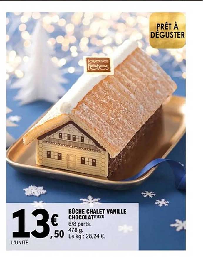 BÛCHE CHALET VANILLE CHOCOLAT