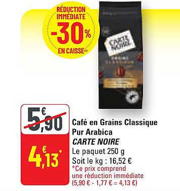 Café en Grains Classique Pur Arabica CARTE NOIRE