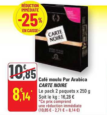 Café moulu Pur Arabica CARTE NOIRE