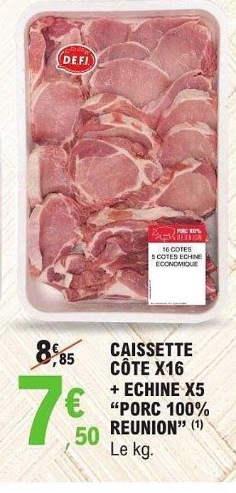 CAISSETTE CÔTE X16 + ECHINE X5 “PORC 100% RÉUNION”