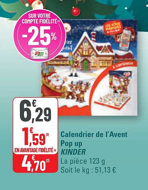 Calendrier de l’Avent Pop up KINDER