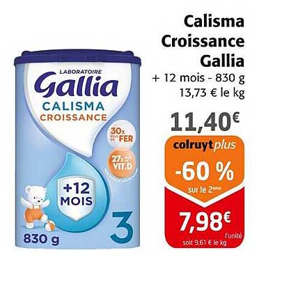 Calisma Croissance Gallia + 12 mois - 830 g