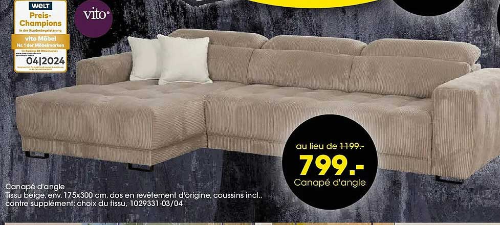 Canapé d'angle