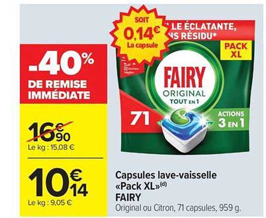 Capsules lave-vaisselle «Pack XL»(d) FAIRY