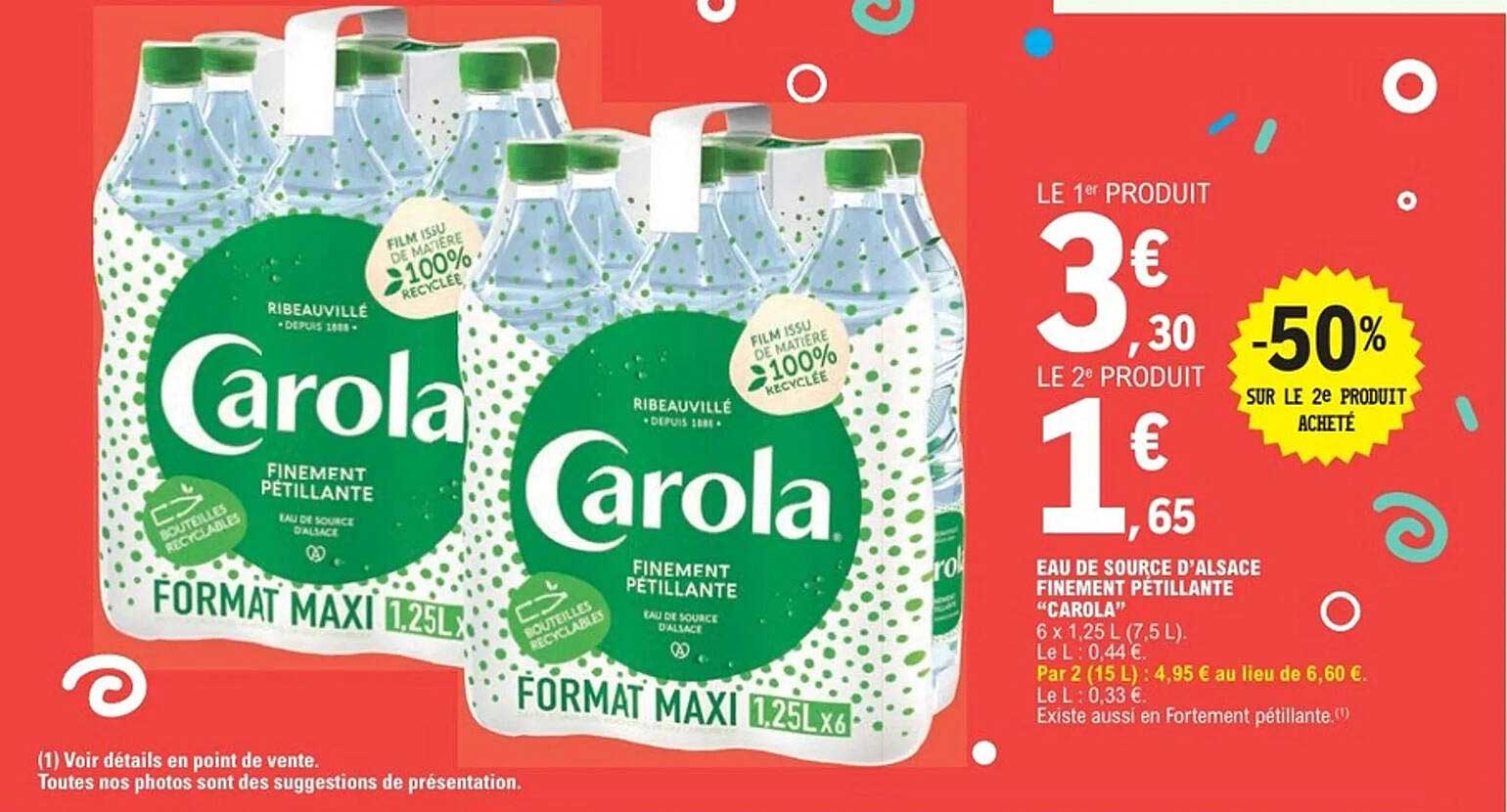 Carola Eau de Source d'Alsace Finement Pétillante