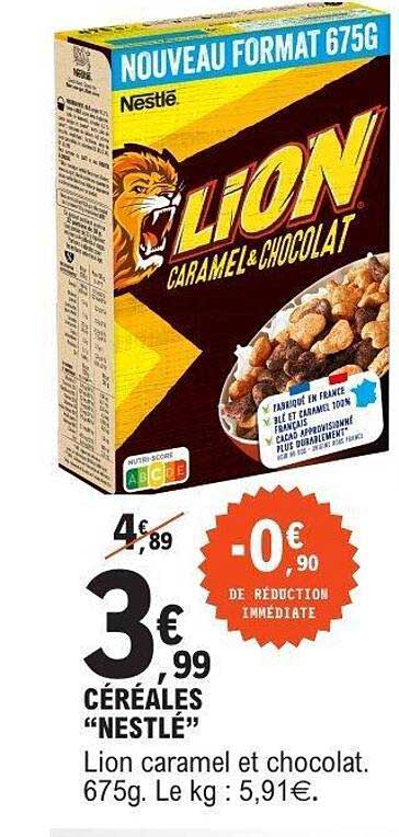 CÉRÉALES "NESTLÉ" LION CARAMEL & CHOCOLAT