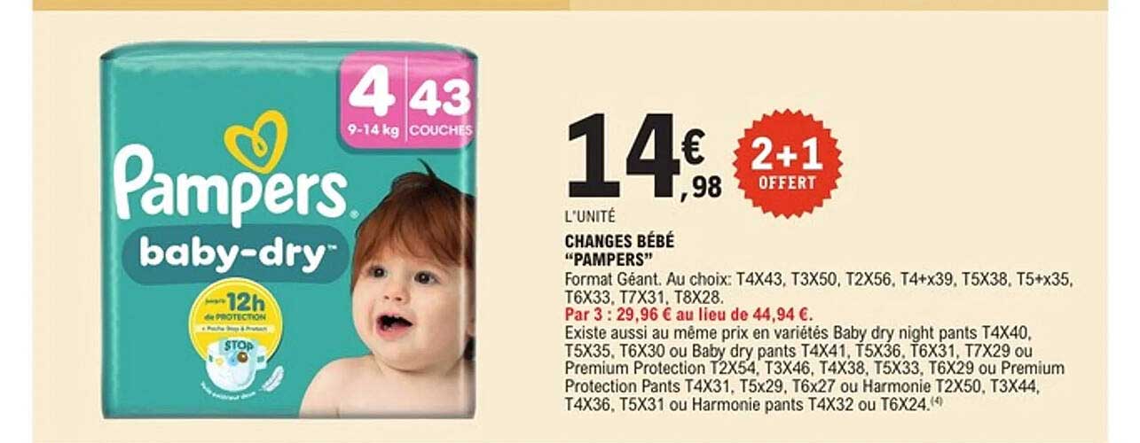 CHANGES BÉBÉ "PAMPERS"