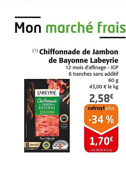 Chiffonnade de Jambon de Bayonne Labeyrie