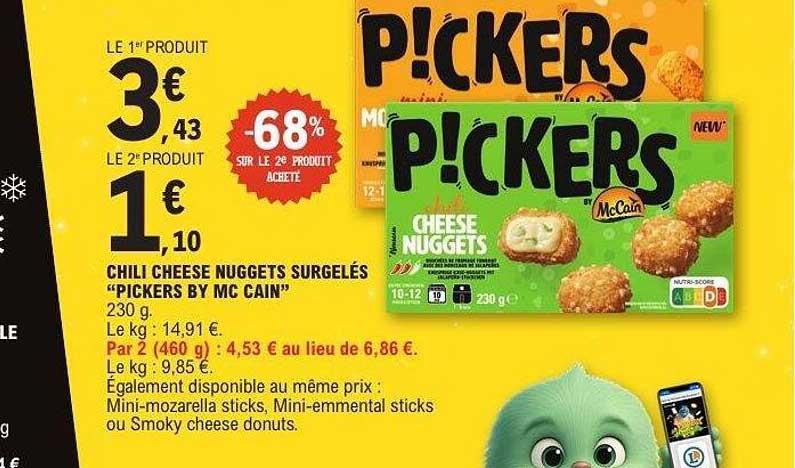 Chili Cheese Nuggets surgelés "Pickers by Mc Cain"