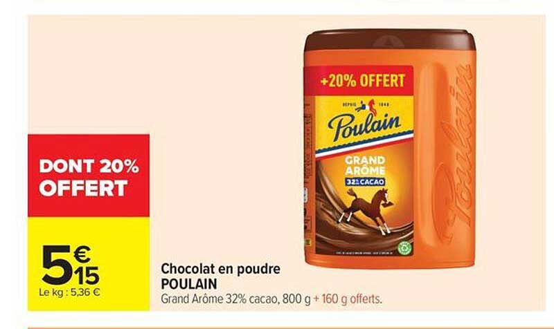 Chocolat en poudre POULAIN