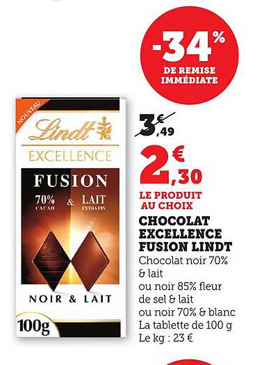 CHOCOLAT EXCELLENCE FUSION LINDT
