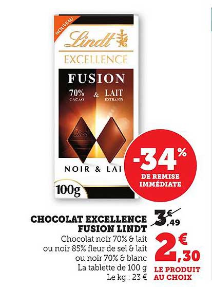 CHOCOLAT EXCELLENCE FUSION LINDT