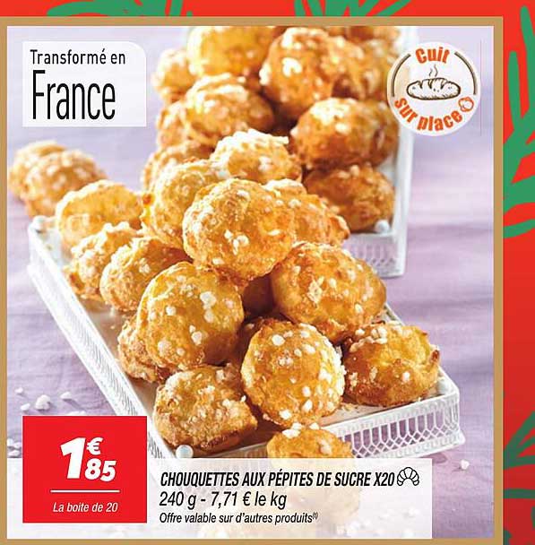 CHOUQUETTES AUX PÉPITES DE SUCRE X20