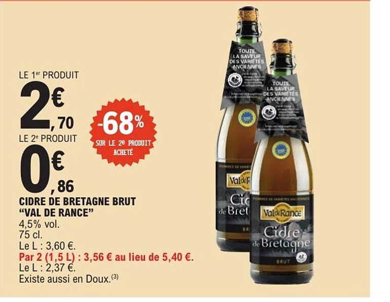 CIDRE DE BRETAGNE BRUT "VAL DE RANCE"