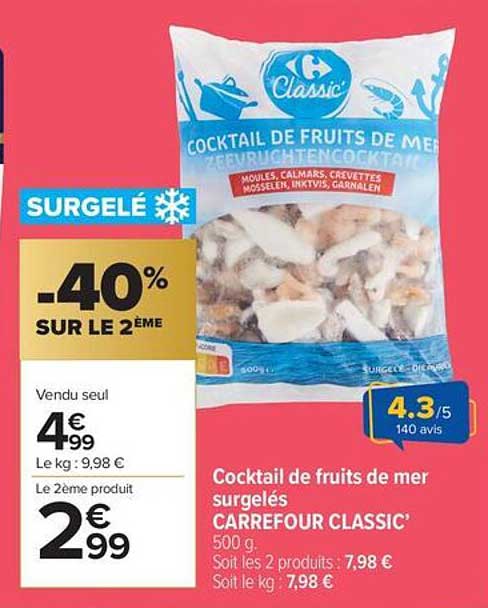 Cocktail de fruits de mer surgelés