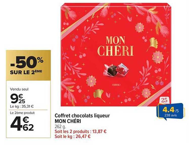 Coffret chocolats liqueur MON CHÉRI