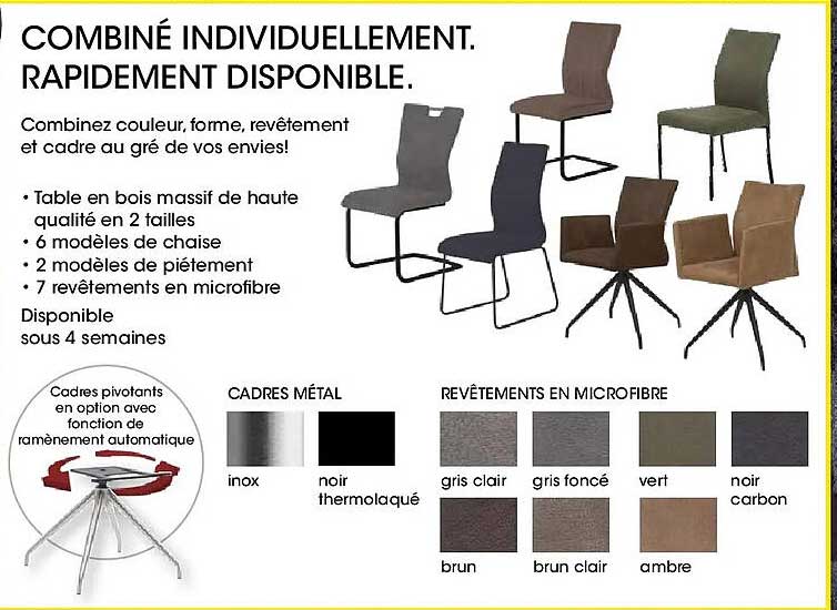 COMBINÉ INDIVIDUELLEMENT. RAPIDEMENT DISPONIBLE.