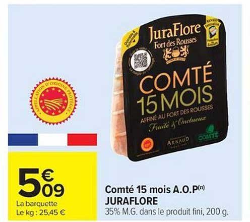 Comté 15 mois A.O.P(n) JURAFLORE