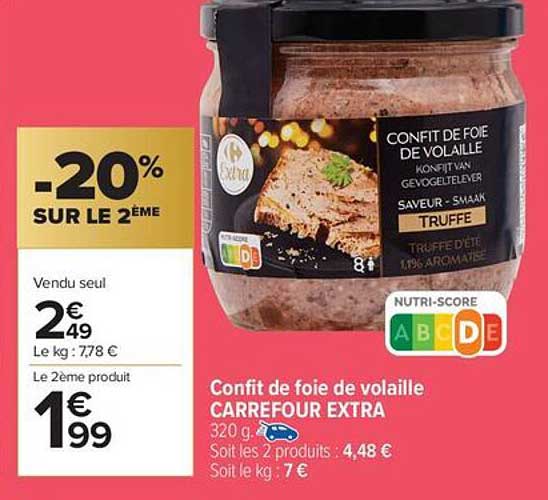 Confit de foie de volaille Carrefour Extra
