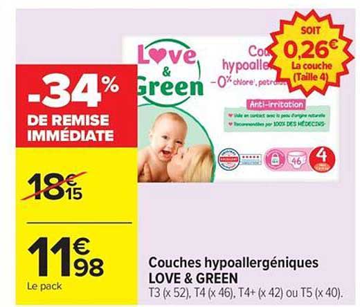 Couches hypoallergéniques LOVE & GREEN