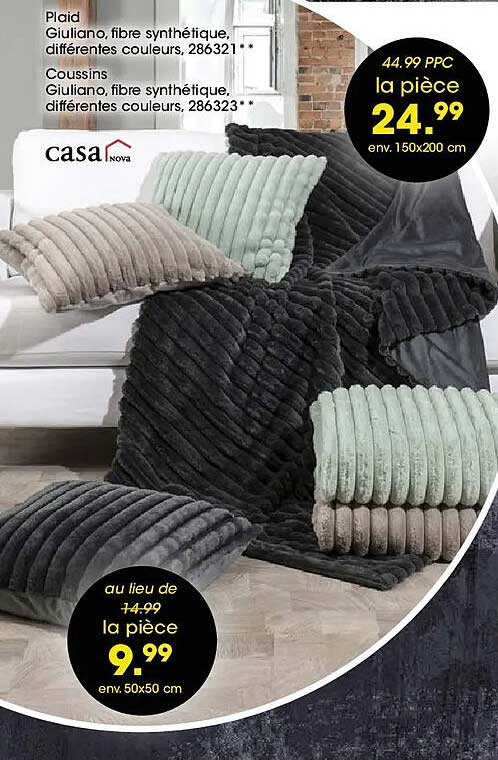 Coussins Giuliano, fibre synthétique, différentes couleurs, 286323