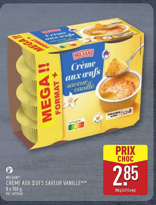 Crème aux œufs saveur vanille 8 x 100 g