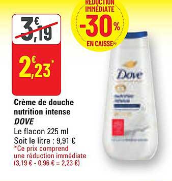 Crème de douche nutrition intense DOVE