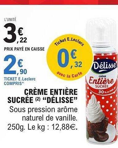 CRÈME ENTIÈRE SUCRÉE "DÉLISSE"