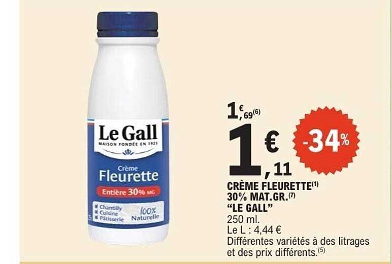 CRÈME FLEURETTE 30% MAT.GR. "LE GALL"