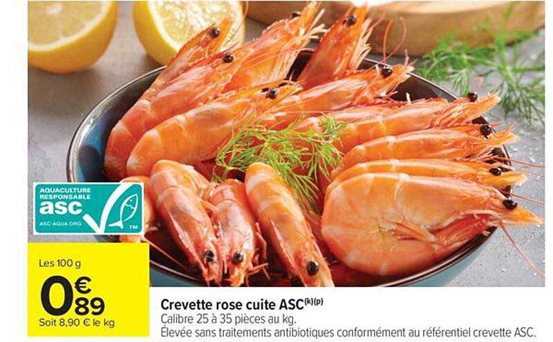Crevette rose cuite ASC
