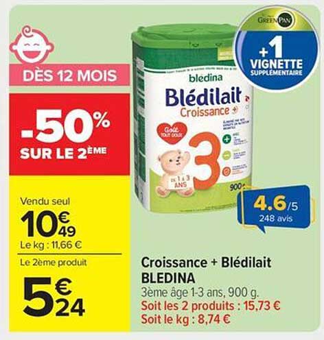 Croissance + Blédilait BLEDINA
