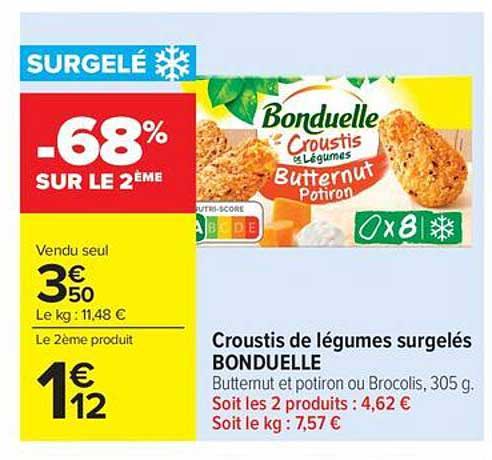 Croustis de légumes surgelés BONDUELLE