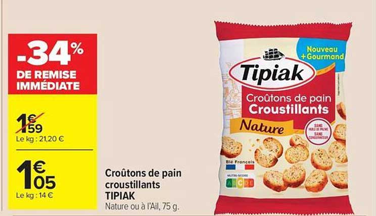 Croûtons de pain croustillants TIPIAK
