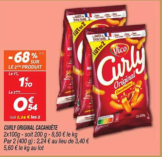 CURLY ORIGINAL CACAHUÈTE