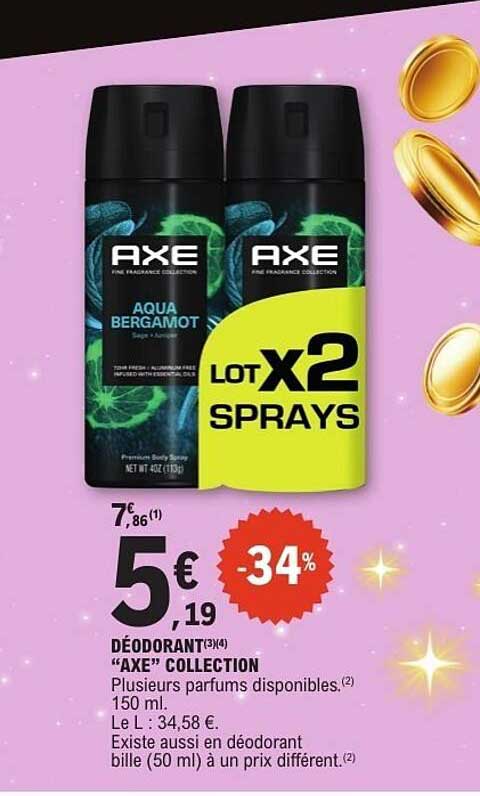 Déodorant "AXE" Collection Lot x2 Sprays
