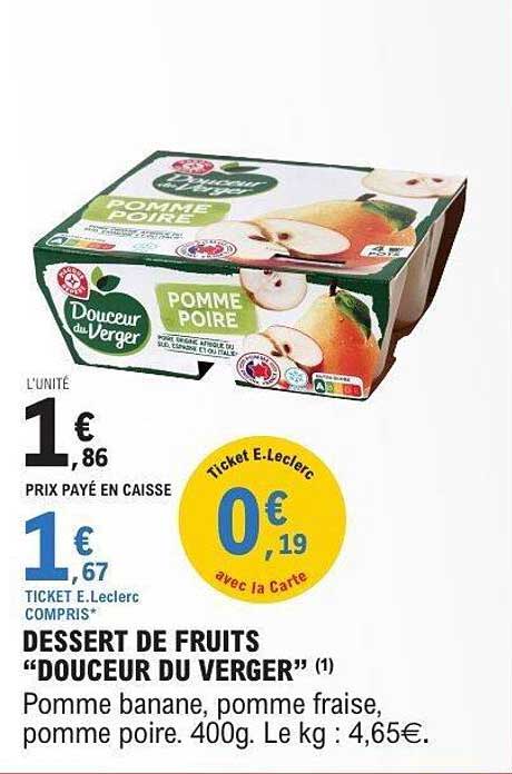 DESSERT DE FRUITS "DOUCEUR DU VERGER"