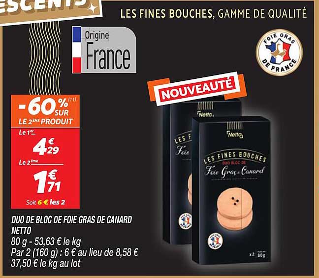 DUO DE BLOC DE FOIE GRAS DE CANARD NETTO