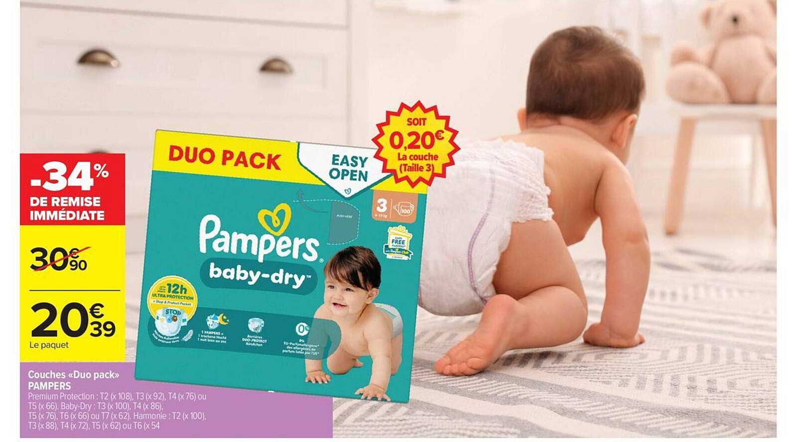 Duo pack Pampers baby-dry