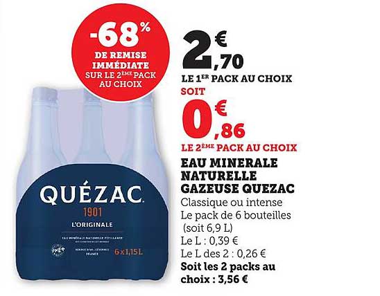 EAU MINERALE NATURELLE GAZUEUSE QUEZAC