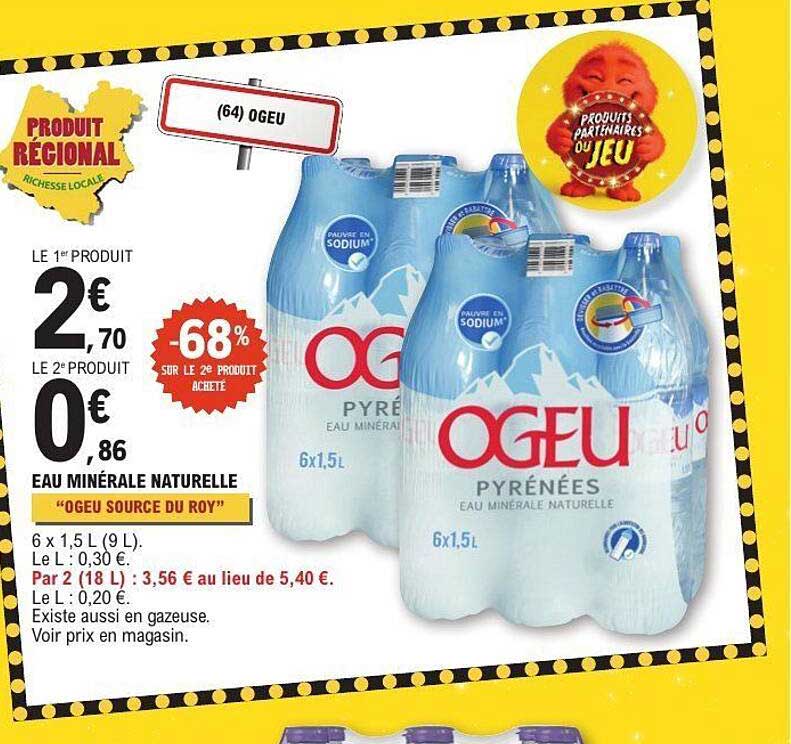 Eau Minérale Naturelle Ogeu - 6 x 1,5 L