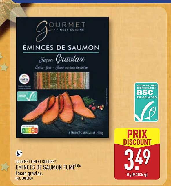 ÉMINCÉS DE SAUMON FUMÉ* Façon gravlax