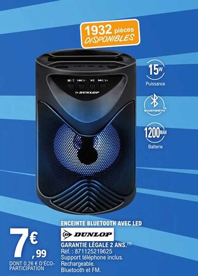 ENCEINTE BLUETOOTH AVEC LED