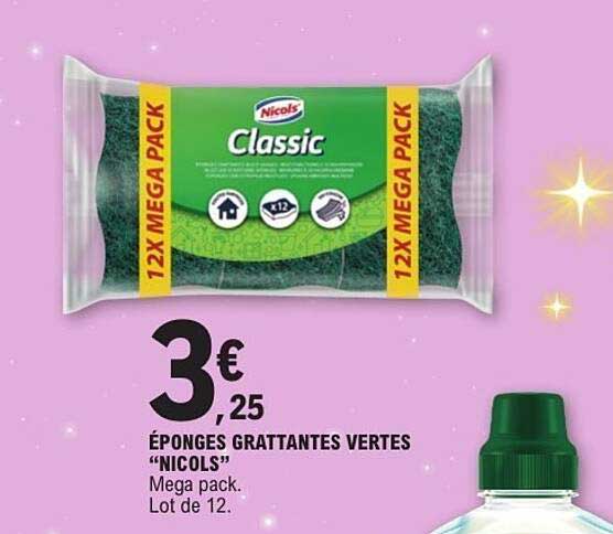ÉPONGES GRATTANTES VERTES “NICOLS”
