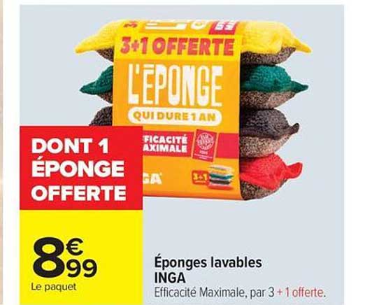Éponges lavables INGA